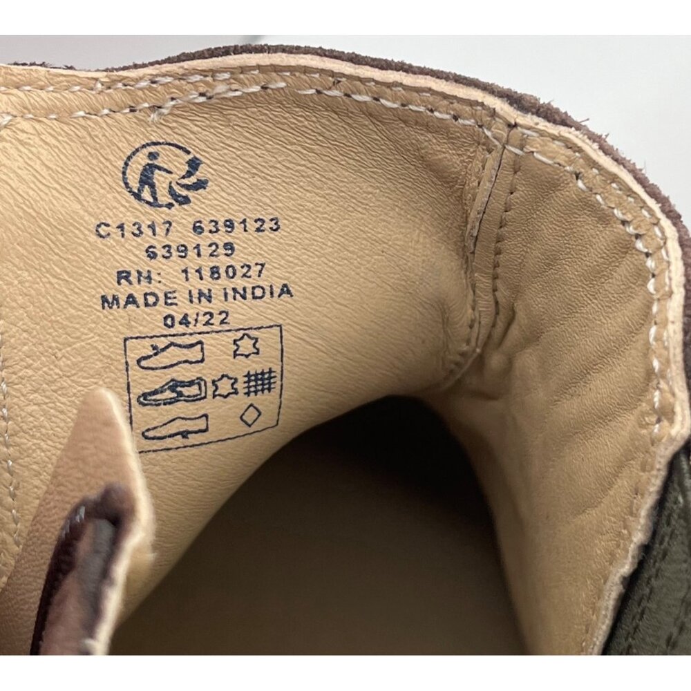 SIZE 6 Youth 39 Boys Mini Boden Brown Leather Green Camo Boots - Picture 10 of 10